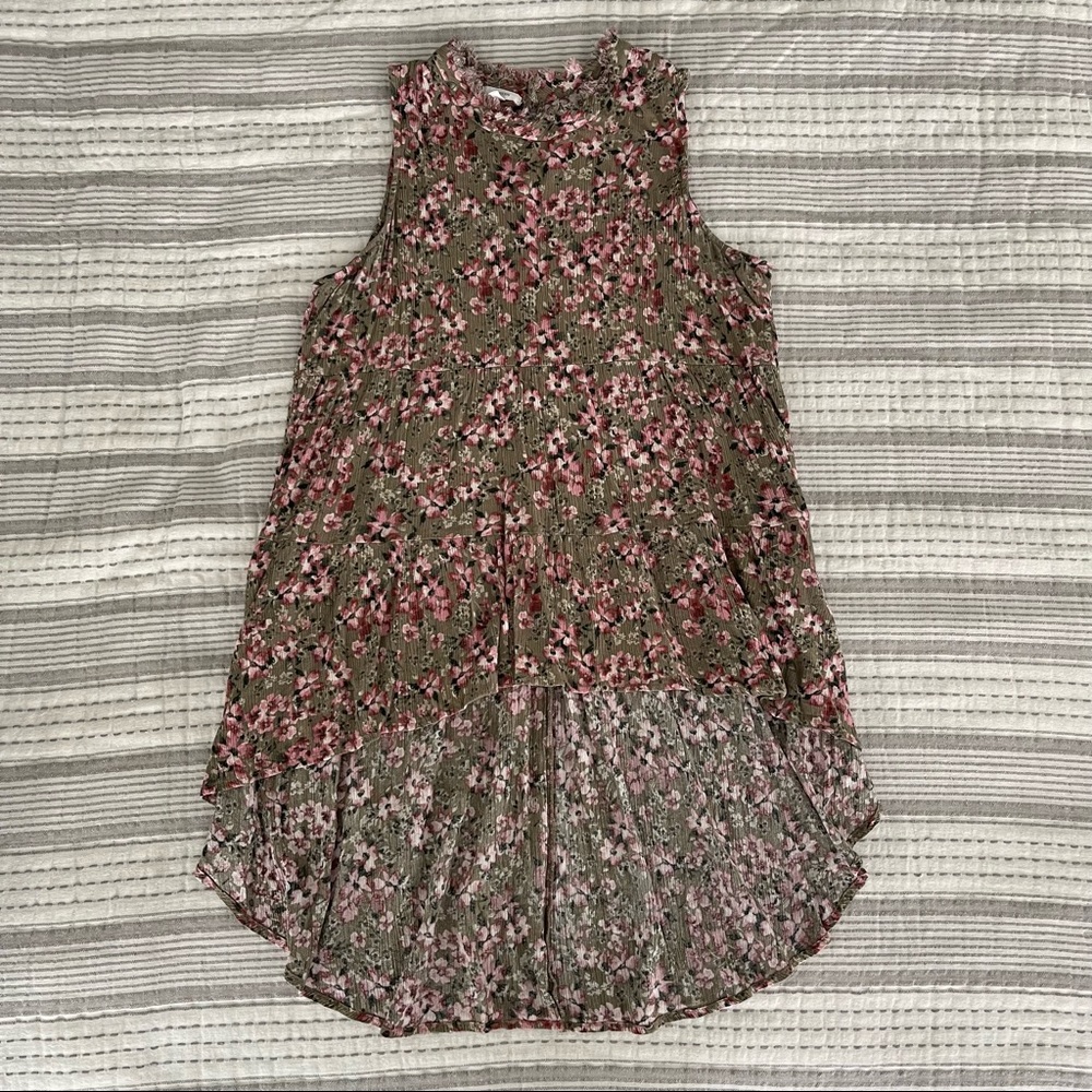 Maurices XL Tank High-Low Hem Pink Floral